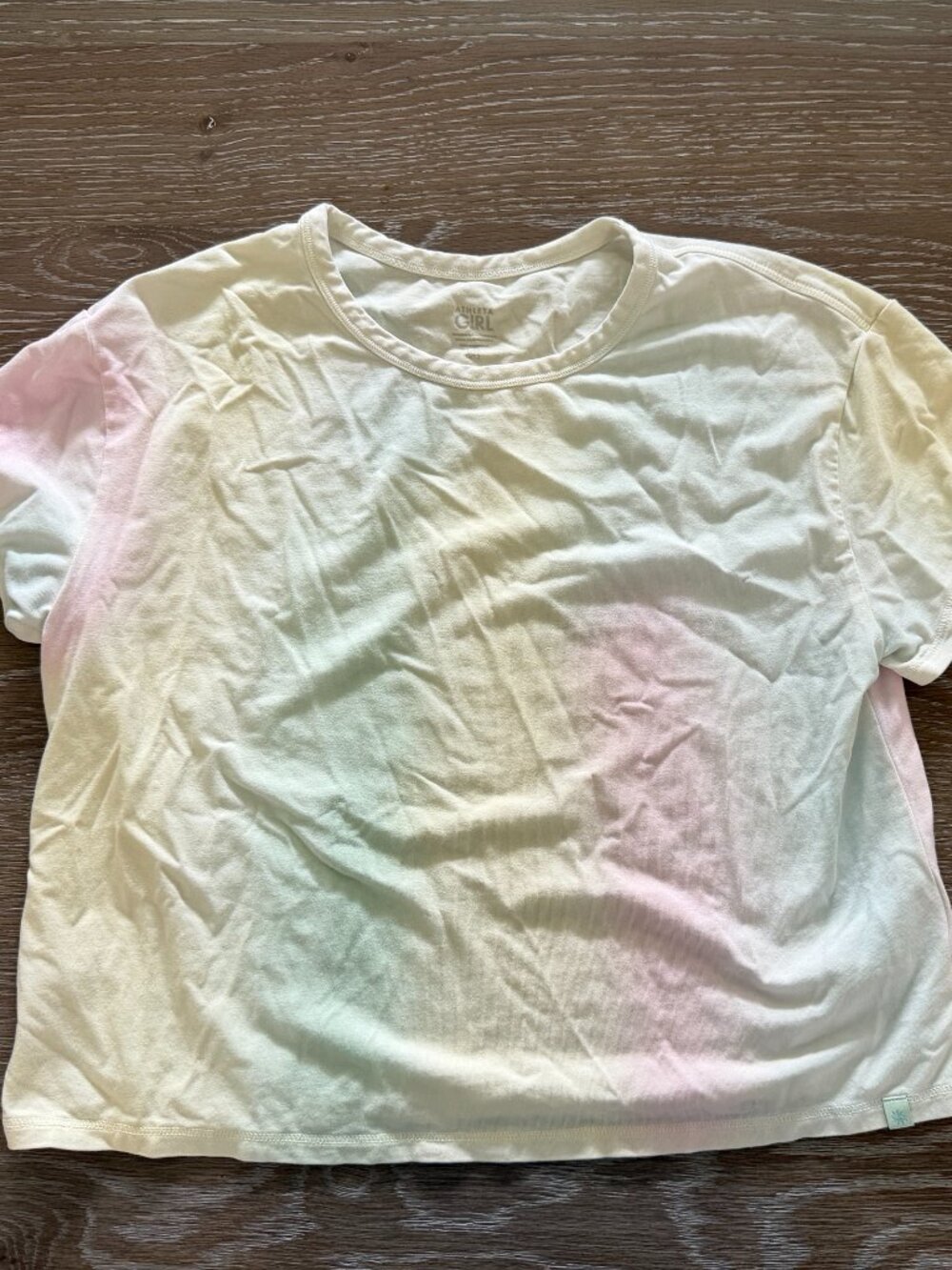 Girls Athleta Girl rainbow tie dyed short sleeve t-shirt top size large 12